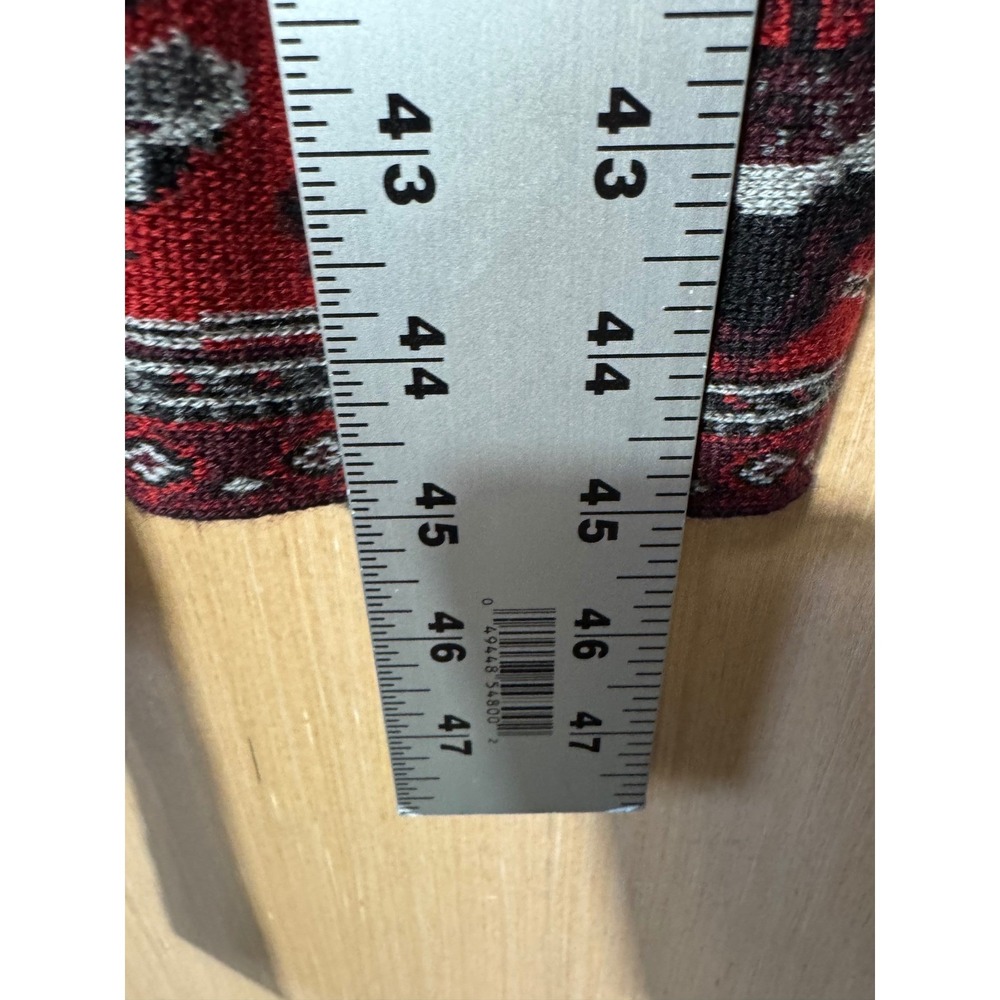 Kobi Halperin $995 Red Wool‎ Blend Cardigan Duster XL Aztec Print Belted - Picture 2 of 7